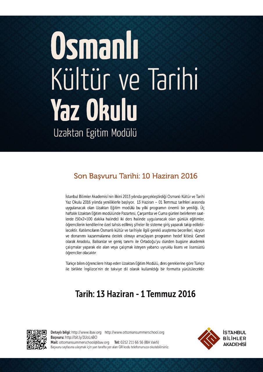 OSMANLI KÜLTÜR ve TARİHİ YAZ OKULU 2016 | İBA